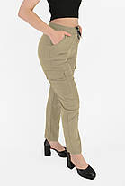 Штани жіночі стрейч-котон із накладними кишенями (Угорщина) Штани карго M- 3XL Мікс квітів, фото 5