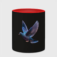 Чашка з принтом «Неоновий сизий голуб» (колір чашки на вибір)
