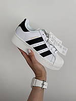 КРОСІВКИ ADIDAS SUPERSTAR 2W WHITE / BLACK premium 39 40