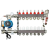 Колектор для теплої підлоги на 7 контурів в зборі з насосом  POLMARK (ПОЛЬЩА), фото 2