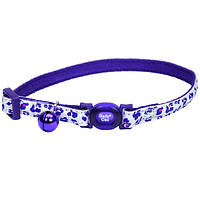 Светящийся безопасный ошейник для котов Coastal Fashion Safe Cat Collar фиолетовый леопард см. 1х20-30 см