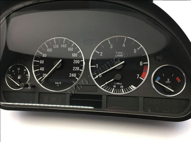 Кольца на приборы BMW 5 E39 / BMW 7 E38 / BMW X5 E53 (глянцевые) от G - фото 3 - id-p2187008013