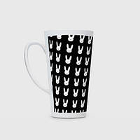 Чашка с принтом Латте «Bunny pattern black»