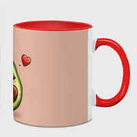 Чашка с принтом «Влюбленная авокадо - парные» (цвет чашки на выбор)