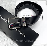 Мужской ремень Tommy Hilfiger, Брендовий чоловічий шкіряний ремінь , оригинальный ремень Tommy Hilfiger