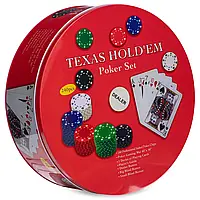 Набор для покера в круглой металлической коробке SP-Sport IG-6616 240 фишек