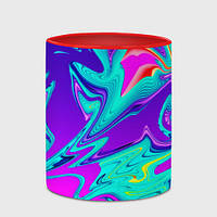 Чашка с принтом «Неоновые краски разводы» (цвет чашки на выбор)