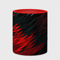 Чашка с принтом «Черно-Красная штриховка» (цвет чашки на выбор)