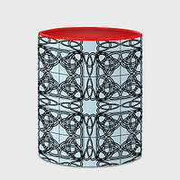 Чашка с принтом «Трилистник орнамент в круге» (цвет чашки на выбор)