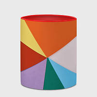 Чашка с принтом «Разноцветные пересекающиеся треугольники» (цвет чашки на выбор)