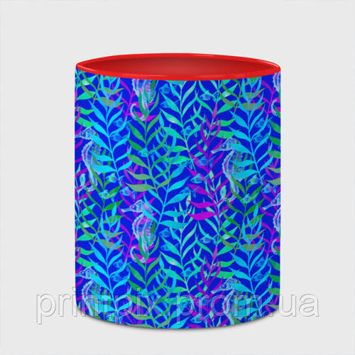 Чашка з принтом  «Морські ковзани в водоростях» (колір чашки на вибір)