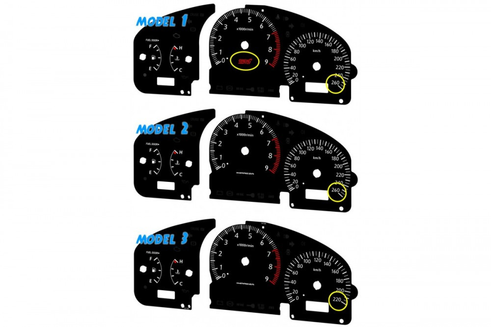 Шкалы-заменители с миль на км Subaru Impreza (2000-2007) от G - фото 2 - id-p2187010387