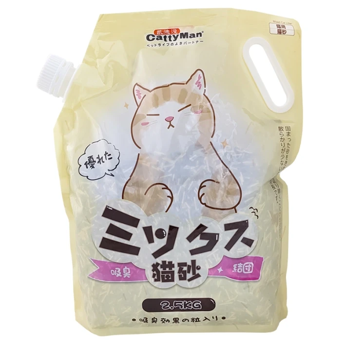 CattyMan Mixed Cat Litter грудк наповнювач тофу бентоніт активоване вугілля для котячого туалету 2.5кг (Z5846), фото 1