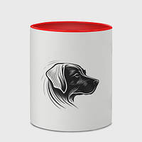 Чашка с принтом «Стилизованный арт пса» (цвет чашки на выбор)