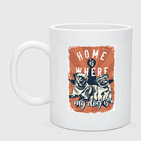 Чашка з принтом керамічний «Home is where my dog is»