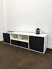 Тумба під ТВ "Марго" довжиною 160 см біла з антрацит дверцятами, фото 2