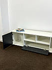 Тумба під ТВ "Марго" довжиною 160 см біла з антрацит дверцятами, фото 4
