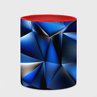 Чашка с принтом «Polygon blue abstract» (цвет чашки на выбор)