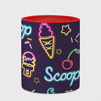Чашка с принтом «Неоновые надписи sweet scoop» (цвет чашки на выбор)