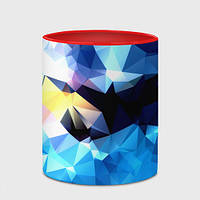 Чашка с принтом «Polygon blue abstract collection» (цвет чашки на выбор)