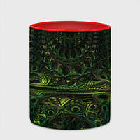 Чашка с принтом «Зелёные древние скрижали паттерн» (цвет чашки на выбор)