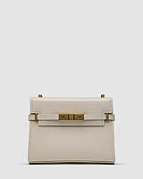 Женская сумка клатч Yves Saint Laurent кожаная молочного цвета маленькая через плечо