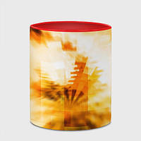 Чашка с принтом «Ярко-жёлтое свечение и пиксели» (цвет чашки на выбор)