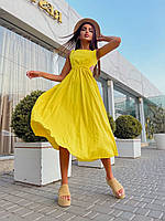 Платье с эффектной спинкой актуальная длина лимон желтый GDS