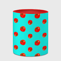 Чашка с принтом «Красные помидоры» (цвет чашки на выбор)