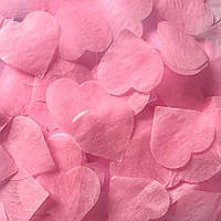 Конфеті сердечка тіш'ю рожеві 25 мм, 50 грамів (Китай)