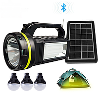Павербанк-фонарь с лампочками Solar Light GD-2000А (Радио, BT, встроенный аккумулятор, 3 лампочки, USB) k/kn