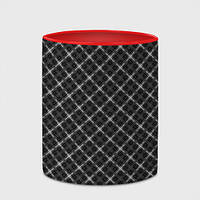 Чашка с принтом «Черно-белый узор в косую клетку» (цвет чашки на выбор)
