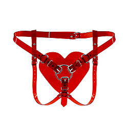 Трусики Серце для страпону Feral Feelings - Hearts Strap-on Belt Red Trasparent 18+