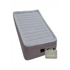 Односпальне надувне ліжко Intex 67766 (99х191х33) Comfort-Plush Mid Rais Airbed + вбудований електронасос, фото 3
