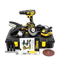 Набор 5В1 DeWalt DCD709M (36V, 6AH), Шуруповерт, пила, гайковерт, шлифовка, перфоратор+ 4 насадки в кейсе