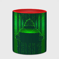 Чашка с принтом «Хакер программист неон зеленый» (цвет чашки на выбор)