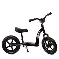 Біговел дитячий PROFI KIDS 12", колеса EVA, пласт.обод, підст. для ніг, підніжка, чорний (1 шт.)