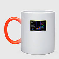 Чашка с принтом хамелеон «Советская компьютерная игра Тетрис» (цвет чашки на выбор)