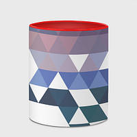 Чашка с принтом «Абстрактные разноцветные треугольники в паттерне» (цвет чашки на выбор)