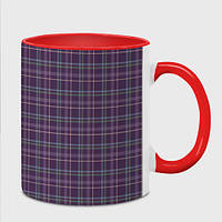 Чашка с принтом «Джентльмены Шотландка темно-фиолетовая» (цвет чашки на выбор)