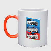Чашка с принтом хамелеон «BMW cars» (цвет чашки на выбор)