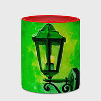 Чашка с принтом «Уличный зелёный фонарь» (цвет чашки на выбор)