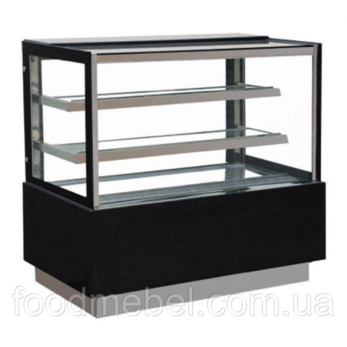 Кондитерська вітрина Gooder FC-400SA чорна пряме скло кубічна, фото 1