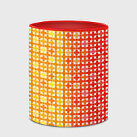 Чашка с принтом «Красно желтый градиент с геометрическим узором» (цвет чашки на выбор)