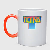 Чашка с принтом хамелеон «Логотип Тетрис» (цвет чашки на выбор)
