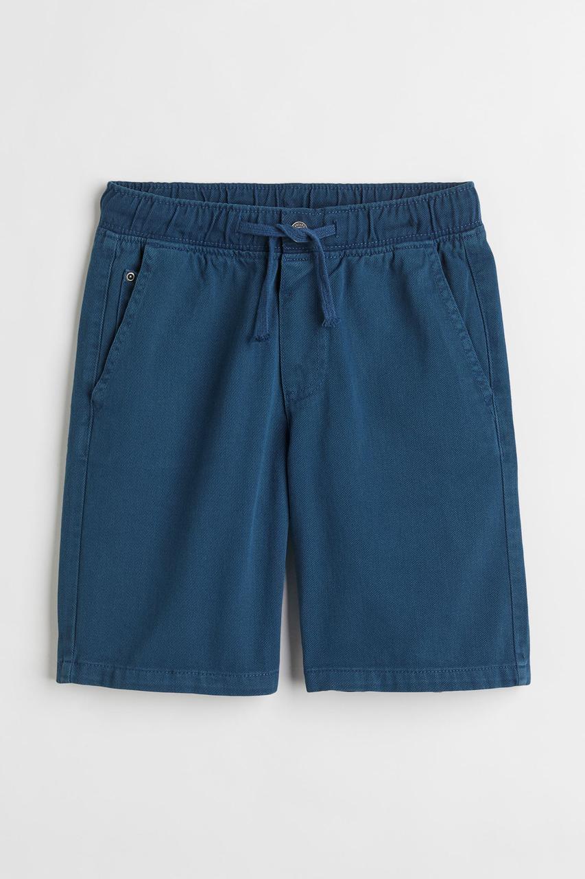 Шорти для хлопчика бавовняного твілу темно-сині H&M 146/152см, фото 1