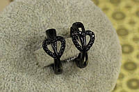 Серьги Xuping Jewelry сердце черное покрытие блэк ган 1.8 см