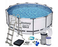 Каркасний басейн Bestway 5612X (427х122 см) з картриджним фільтром, тентом та сходами