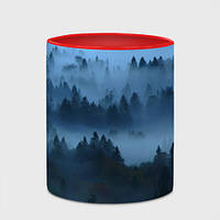 Чашка с принтом «Туман в сумеречном лесу» (цвет чашки на выбор)