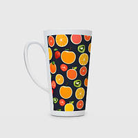 Чашка с принтом Латте «Фрукты и ягоды»